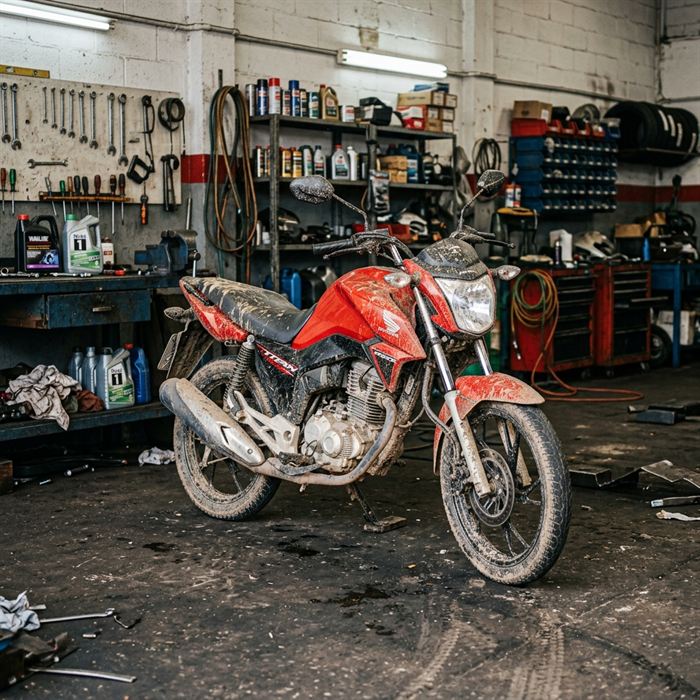 Moto Suja e sem manutenção